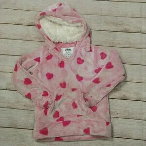 Cuddly Plush Pullover Pink Heart Sweater